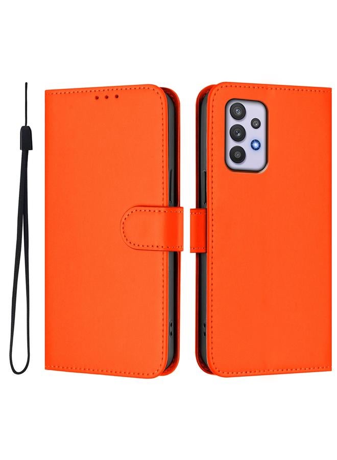 S-TOP Case For Samsung Galaxy A32 4G Skin Feel Solid Color Leather Phone Case with Lanyard - Image 2