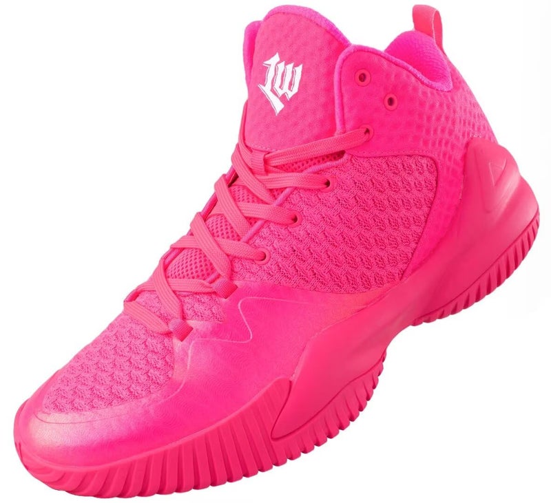 PEAK High Top Mens Basketball Shoes Streetball Master Breathable Non Slip Outdoor Sneakers Cushioning Workout Shoes for Fitness Pink US Size 11 - Image 1