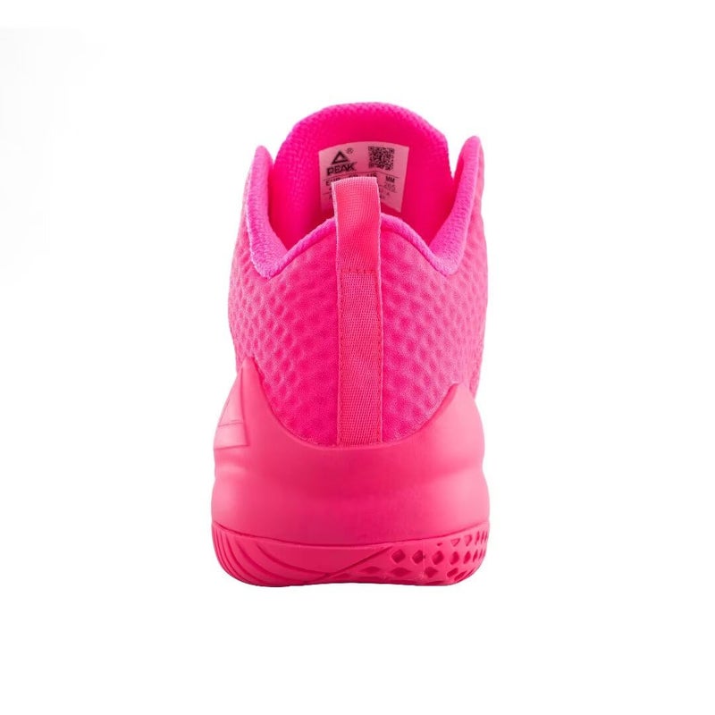 PEAK High Top Mens Basketball Shoes Streetball Master Breathable Non Slip Outdoor Sneakers Cushioning Workout Shoes for Fitness Pink US Size 11 - Image 4