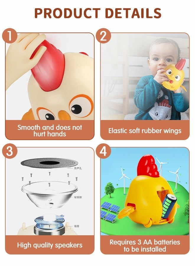 GROIC Crawling Chicken Baby Toys with Music, Glowing Sensory Toys, for Toddlers, Interactive Toddlers Sensor Obstacle Avoidance, Fun Moving - Image 5