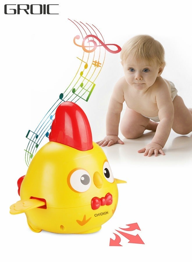 GROIC Crawling Chicken Baby Toys with Music, Glowing Sensory Toys, for Toddlers, Interactive Toddlers Sensor Obstacle Avoidance, Fun Moving - Image 1