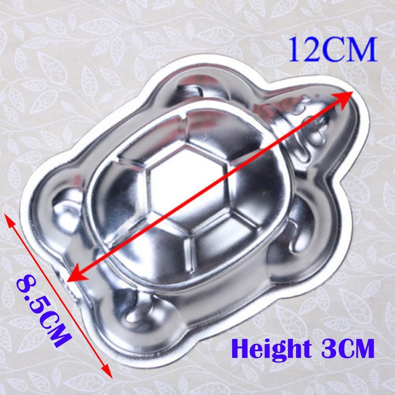 Pormasbenzer 2 Pcs Mini Small Aluminum Cake Mould Turtle Shape Cake Pan Decorating Mould Pudding Chocolate Jelly Tins Baking Tool - Image 2
