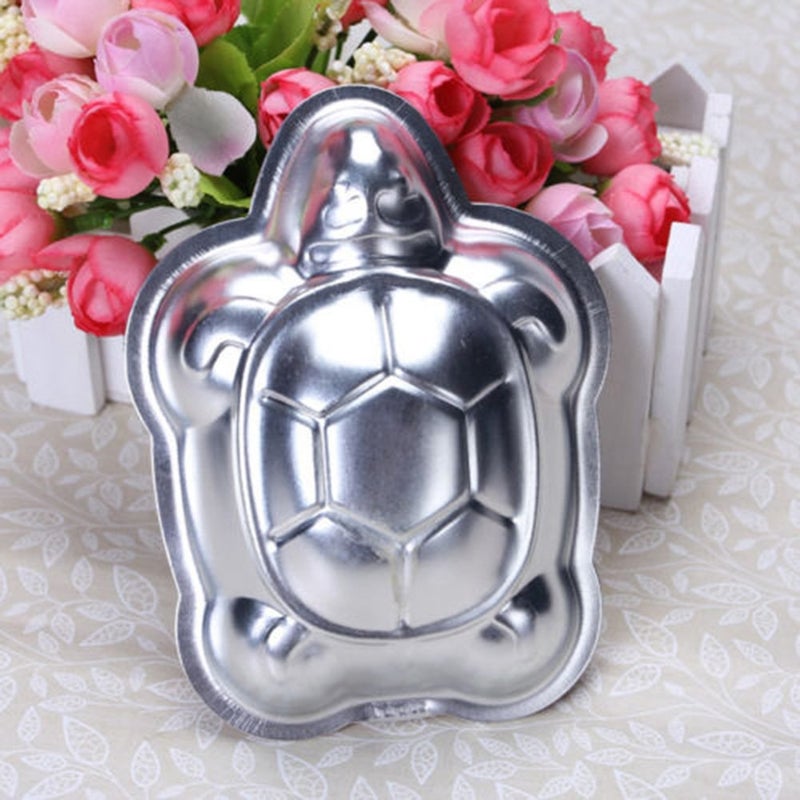 Pormasbenzer 2 Pcs Mini Small Aluminum Cake Mould Turtle Shape Cake Pan Decorating Mould Pudding Chocolate Jelly Tins Baking Tool - Image 3