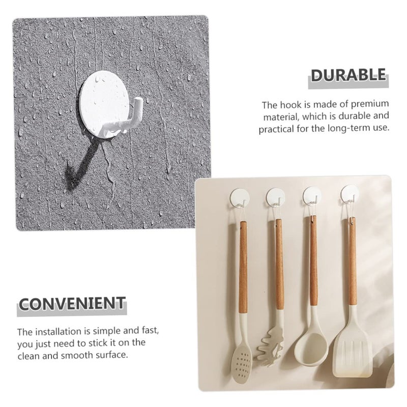 8Pcs No Punching Adhesive Wall Hangers for Kitchen Bathroom Coat Hooks - Image 5