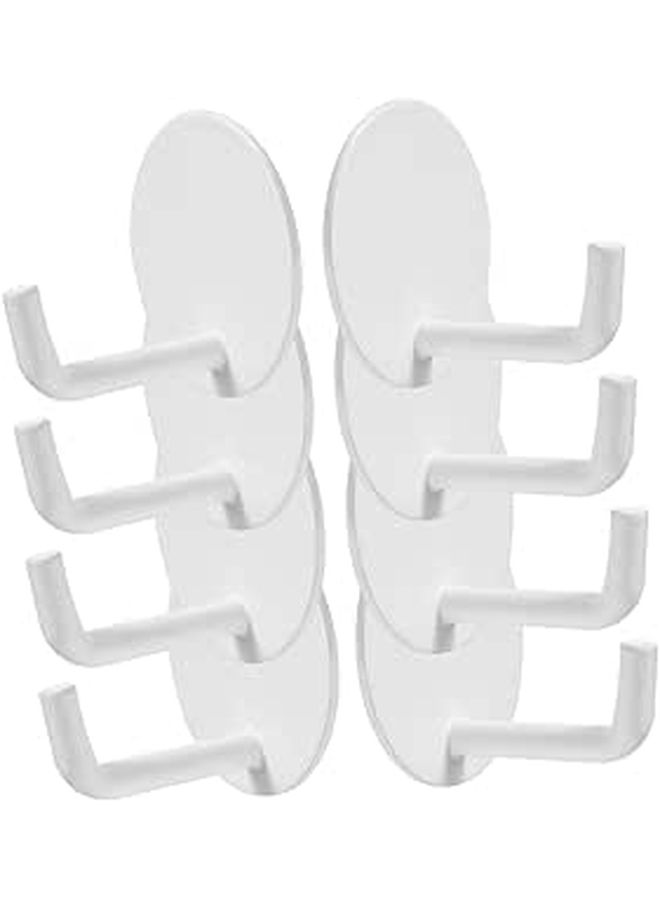 8Pcs No Punching Adhesive Wall Hangers for Kitchen Bathroom Coat Hooks - Image 1