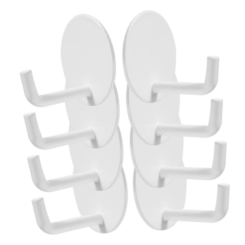 8Pcs No Punching Adhesive Wall Hangers for Kitchen Bathroom Coat Hooks - Image 2