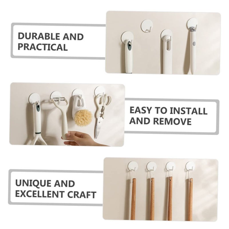 8Pcs No Punching Adhesive Wall Hangers for Kitchen Bathroom Coat Hooks - Image 3