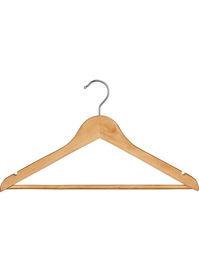 STAR WORK Star Work Solid Wooden Hanger with Non Slip Bar (Pack of 10 | Maple Colour)  - Image 2