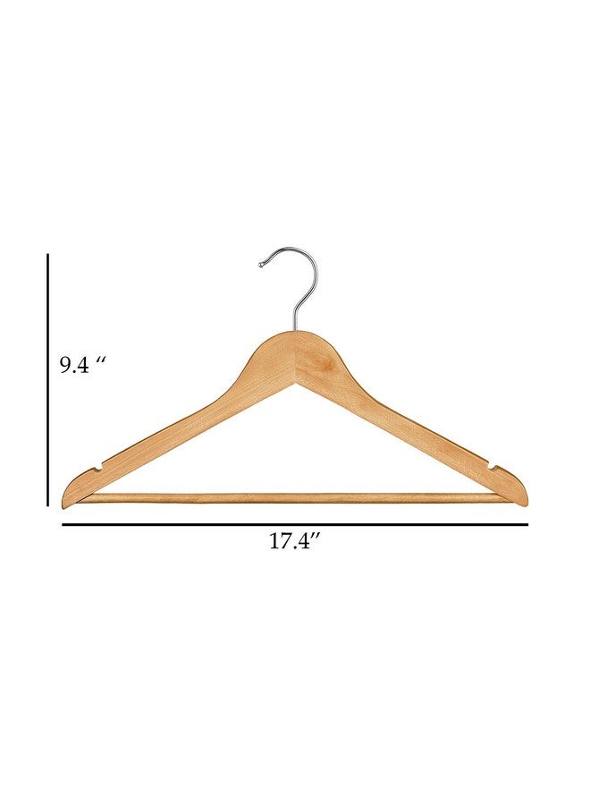 STAR WORK Star Work Solid Wooden Hanger with Non Slip Bar (Pack of 10 | Maple Colour)  - Image 3