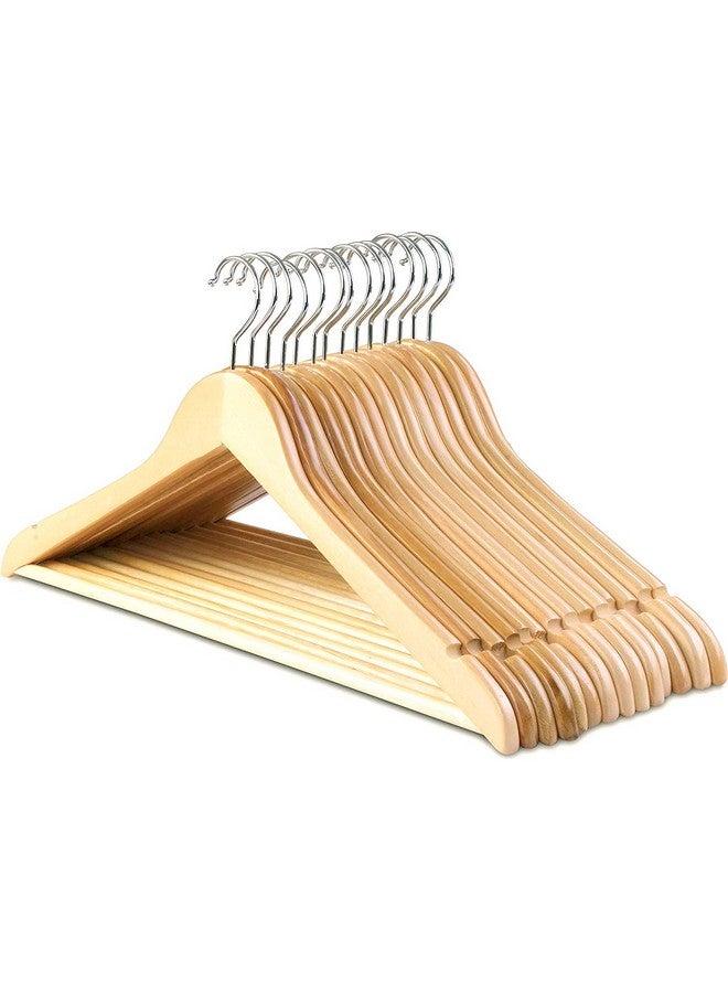 STAR WORK Star Work Solid Wooden Hanger with Non Slip Bar (Pack of 10 | Maple Colour)  - Image 1