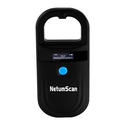 NetumScan Upgraded Pet Microchip Scanner Reader, 256 Data Storage Animal Tag Scanner, Rechargeable Handheld Pet Chip ID Scanner with OLED Display for ISO 11784/11785, FDX-B, EMID - Image 1