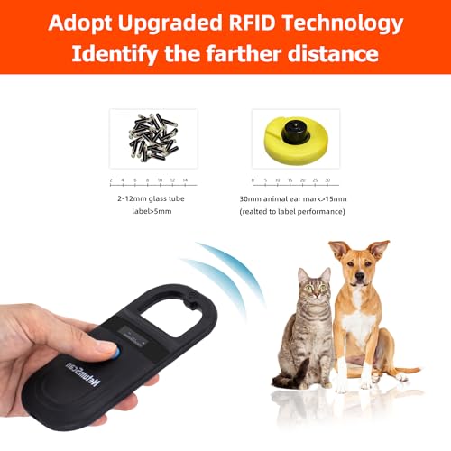 NetumScan Upgraded Pet Microchip Scanner Reader, 256 Data Storage Animal Tag Scanner, Rechargeable Handheld Pet Chip ID Scanner with OLED Display for ISO 11784/11785, FDX-B, EMID - Image 3