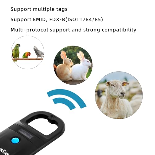NetumScan Upgraded Pet Microchip Scanner Reader, 256 Data Storage Animal Tag Scanner, Rechargeable Handheld Pet Chip ID Scanner with OLED Display for ISO 11784/11785, FDX-B, EMID - Image 5