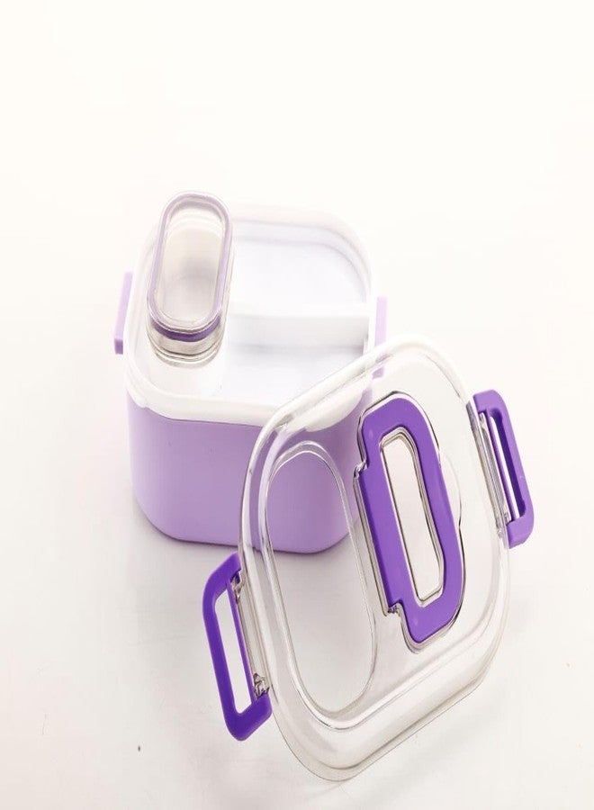 MARKWELL Mighty Lunch Box Comes with 1 Small Container, Stylish Anti Spill Lid & 1 Baby Spoon BPA Free, Food Grade Perfect for School & Outdoor-900ml+100ml Lilac - Image 1
