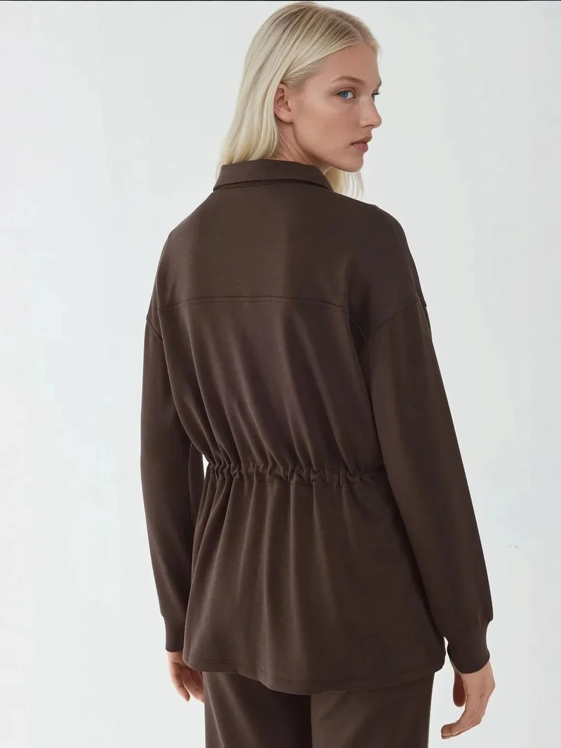 HICCUP Modal Touch Long Jacket with Adjustable Waist