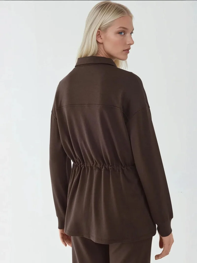 HICCUP Modal Touch Long Jacket with Adjustable Waist