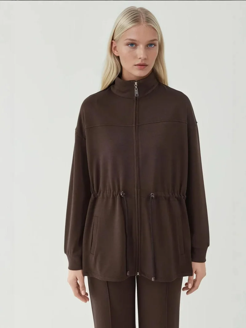 HICCUP Modal Touch Long Jacket with Adjustable Waist