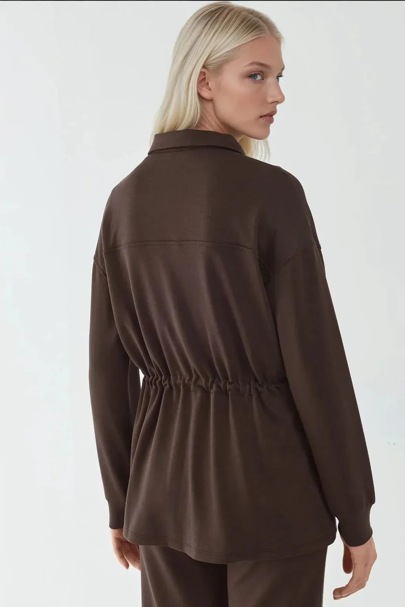 Hiccup Modal Touch Long Jacket with Adjustable Waist