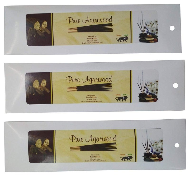 Buddha Crafts (TM) Pure Agarwood Incense Sticks - Set of 3 - Image 1