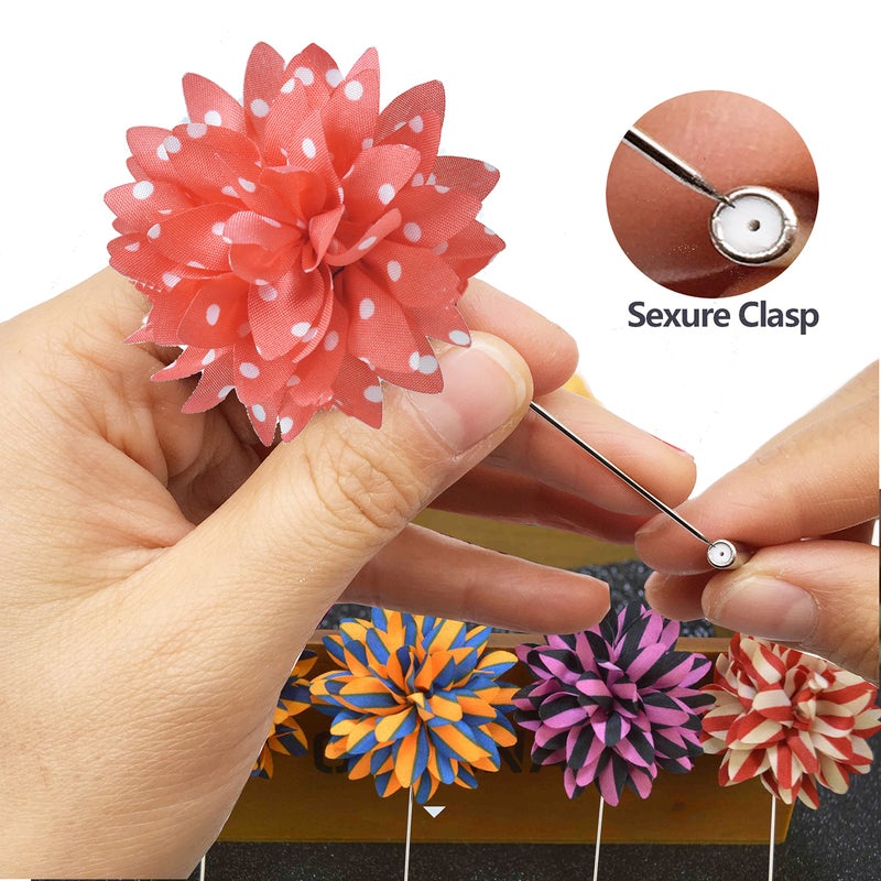 Geek-M Lapel Pins for Men Wedding Flower Boutonniere Flower Pin for Suit Pack of 12 - Image 4