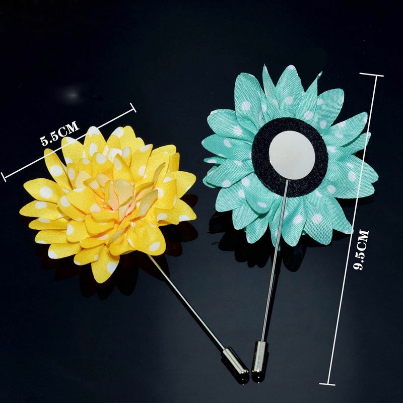 Geek-M Lapel Pins for Men Wedding Flower Boutonniere Flower Pin for Suit Pack of 12 - Image 3