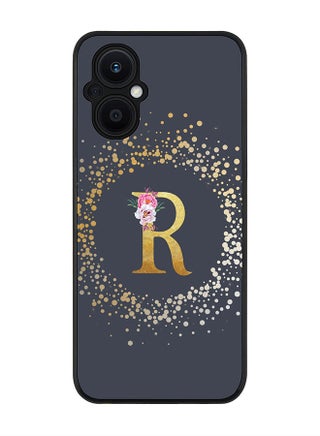 Rugged Black edge case for Oppo Reno7 Z  Slim fit Soft Case Flexible Rubber Edges Anti Drop TPU Gel Thin Cover - Custom Monogram Initial Letter Floral Pattern Alphabet - R (Grey ) - pzsku/Z9E38C08F77114D7938C2Z/45/_/1665836570/969cb52c-7bad-421c-b614-59d4f43b960b