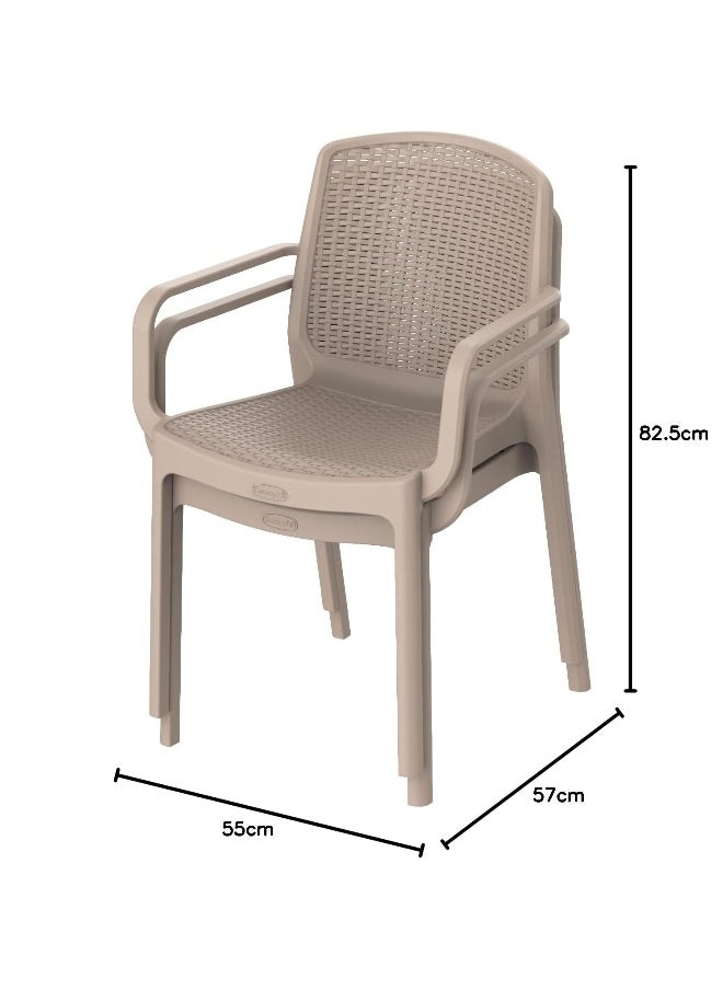 Cosmoplast Set of 2 Cedarattan Armchair (Warm Taupe)  - Image 2