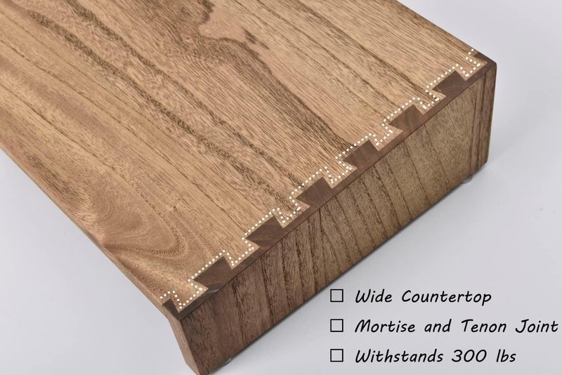 Craftsline مسند قدم خشبي تحت المكتب من كرافتلاين قابل للحمل يدعم الوضعية الصحيحة ويحسن الدورة الدموية مسند قدم خشبي بني داكن - Image 3