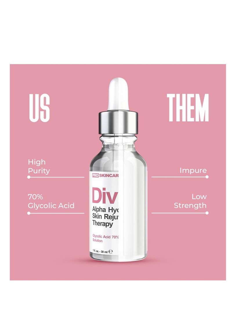 DIVINE DERRIERE Glycolic Acid Peel 70% Professional Chemical Peel for Face at Home Liquid Exfoliant for Face Peel Mask 1 fl oz  - Image 3