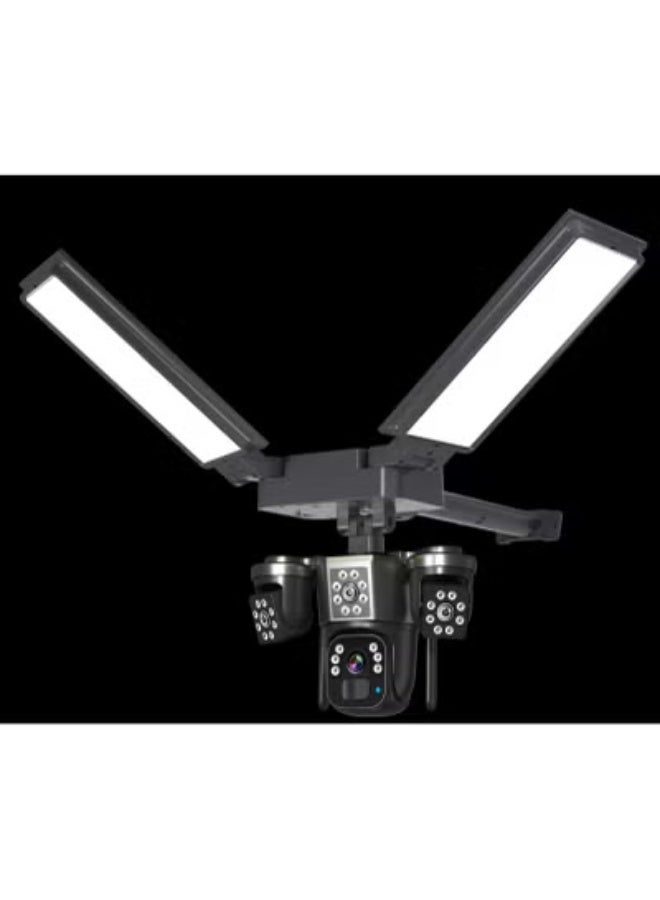 GEEK SPACE 4G 8K Solar Security Camera Outdoor Wireless CCTV Surveillance Camera with 200W LED Floodlight, SIM Card Support, 360° Pan Tilt Rotation, AI Human Detection, Full Color Night Vision, Two-Way Audio, IP66 Waterproof, Remote Mobile App Monitoring, Solar Powered Rechargeable Battery, Motion Detection Alerts, Home, Farm & Business Security Camera - Image 1