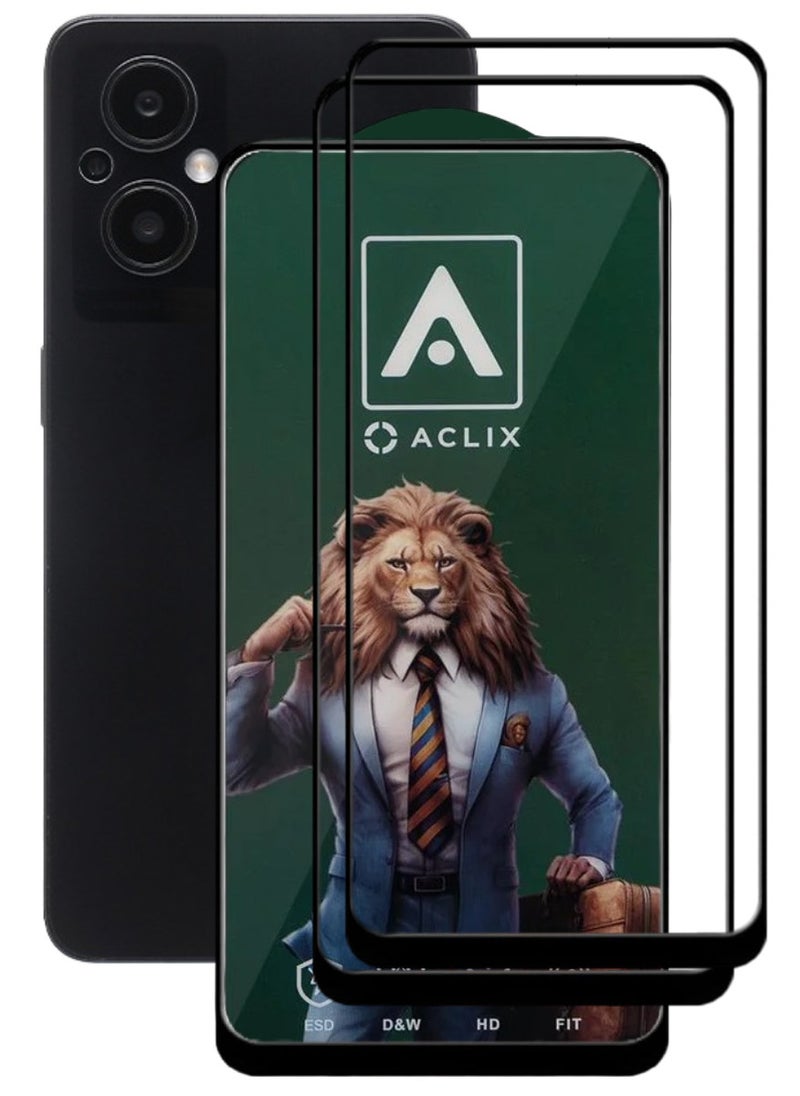 ACLIX 2 Pieces Antistatic ESD Dustproof Premium Quality High Definition Tempered Glass Screen Protector Designed For Oppo Reno7 Z 5G - Image 1
