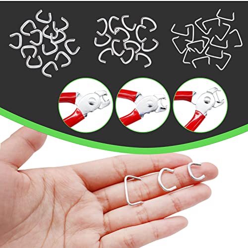 Ruibapa 540 pcs Hog Rings with Straight Hog Ring Pliers Kit 3/4" 1/2" 3/8 "Galvanized Hog Rings for Animal Pet Cages、Ropes、Bagging、DIY Craft、Furniture - Image 3