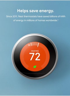Nest Nest Google T3007ES Learning Thermostat, 3rd Gen, Smart Thermostat, Stainless Steel  - Image 3