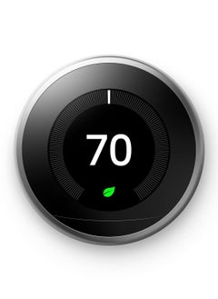 Nest Nest Google T3007ES Learning Thermostat, 3rd Gen, Smart Thermostat, Stainless Steel  - Image 1