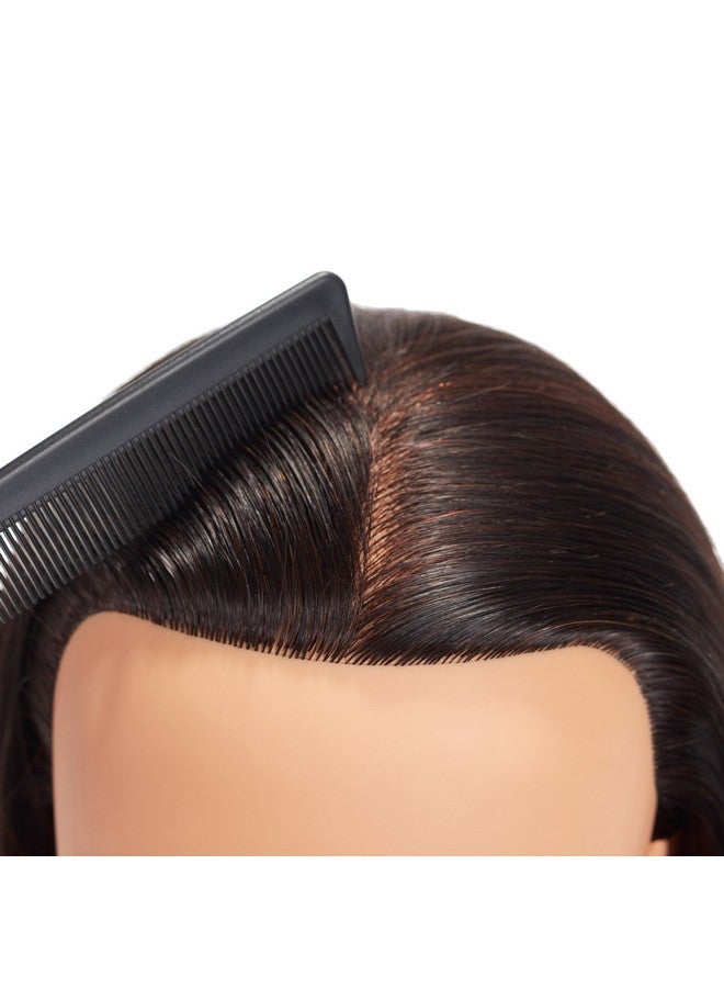 training head Uman Hair Mannequin Head Training Head Cosmetology Manikin Head Doll Head With Free Clamp (Natural Black) - Image 2