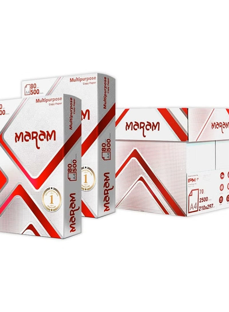 Maram Printing A4 White Paper - 500 Sheets 80 gsm - Image 2