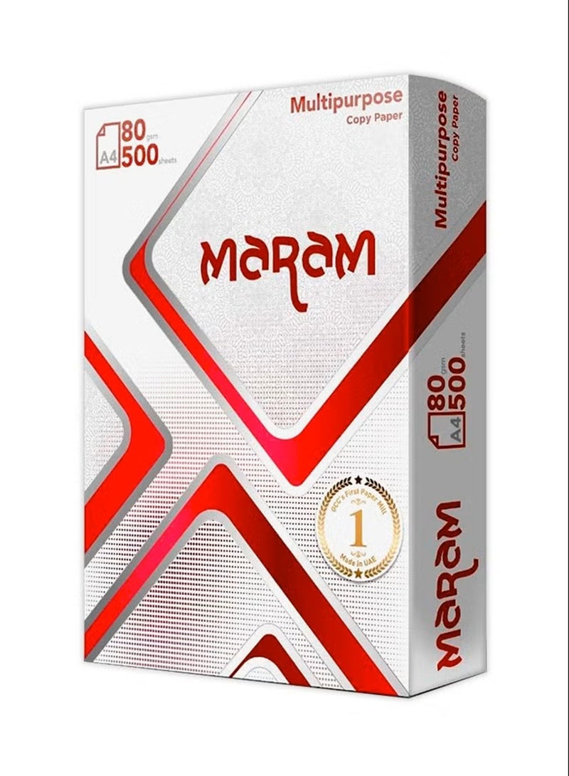 Maram Printing A4 White Paper - 500 Sheets 80 gsm - Image 1
