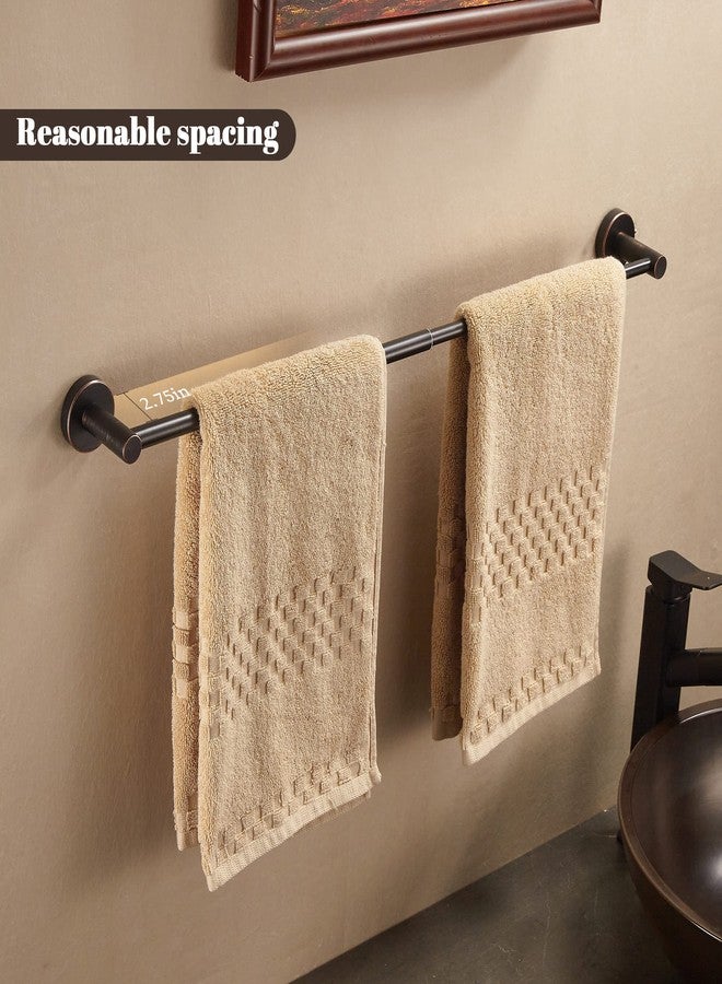 FAIRGIA Bronze Bathroom Accessories, Oil Rubbed Bronze Hardware Set Includes 15 to 24 Inch Towel Bar Toilet Paper Holder Hand Towel Ring 2 Robe Hook Wall Mount 5 Pieces - Image 2