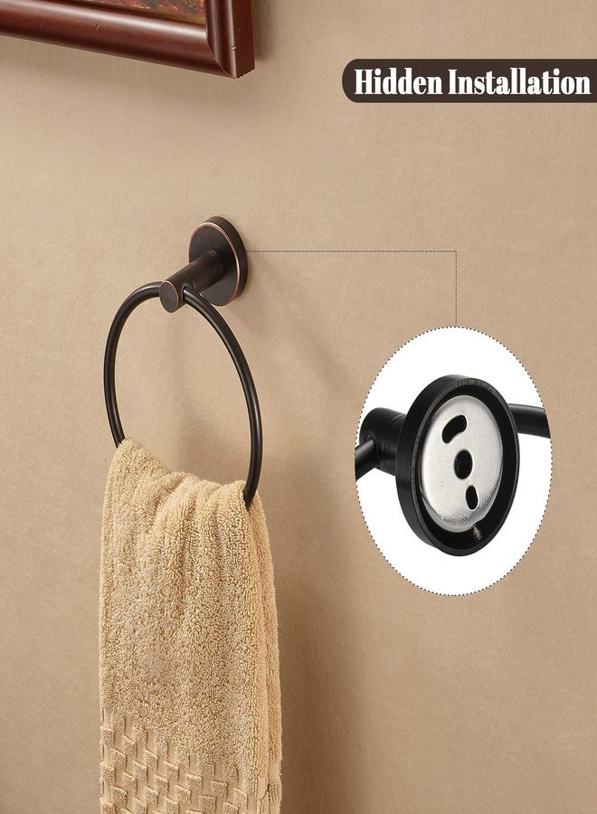 FAIRGIA Bronze Bathroom Accessories, Oil Rubbed Bronze Hardware Set Includes 15 to 24 Inch Towel Bar Toilet Paper Holder Hand Towel Ring 2 Robe Hook Wall Mount 5 Pieces - Image 4