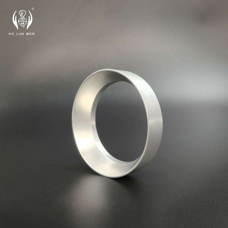 1pc Powder Inlet Ring Silvery 53mm Smooth Surface Food Grade Aluminum Alloy Universal For Espresso With Magnetic Closure To Prevent Drop - Image 2