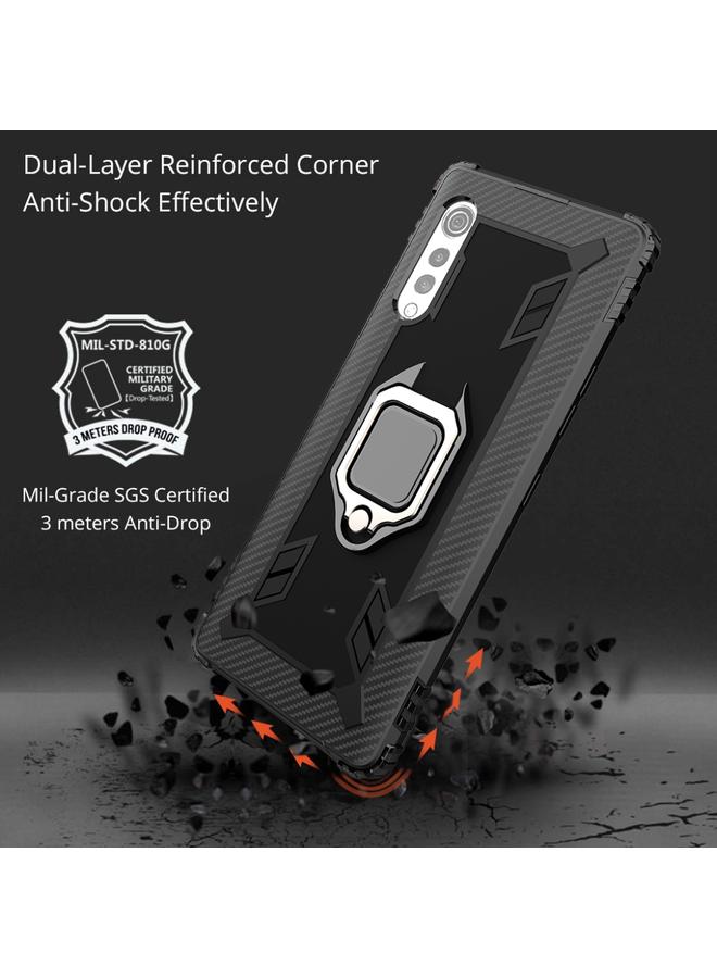 S-TOP Case For LG Velvet / G9 Carbon Fiber Protective Case with 360 Degree Rotating Ring Holder - Image 5