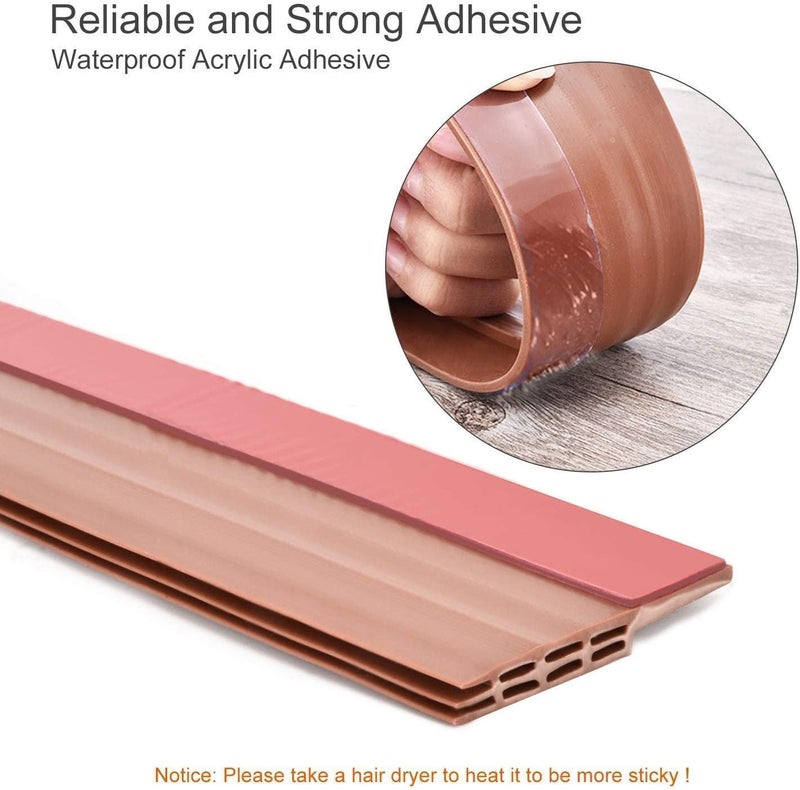 Suptikes Draft Stopper Under Door Seal for Exterior/Interior Doors, 2x39in, Brown - Image 3