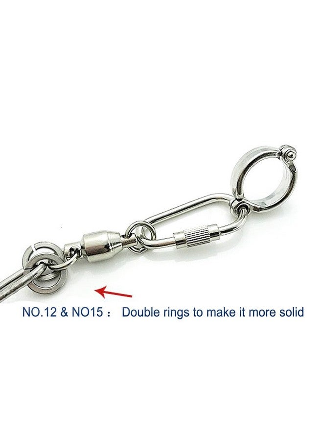 ebamaz Pet Bird Leash Parrot Foot Chain Stainless Steel 304 Anklet Ring (Model 15, 14.5mm) - Image 5