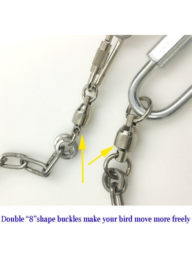 ebamaz Pet Bird Leash Parrot Foot Chain Stainless Steel 304 Anklet Ring (Model 15, 14.5mm) - Image 3