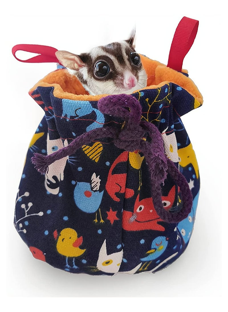 CMGTYYD CMGTYYD Pet Hanging Sleeping Pouch for Sugar Glider, Hanging Bed House with Drawstring Design, Small Animals Hammock Cage Accessories, Cage Warm Sleep Bag for Squirrel Hamster Guinea Pig Birds Parrot, 1 Pcs - Image 1