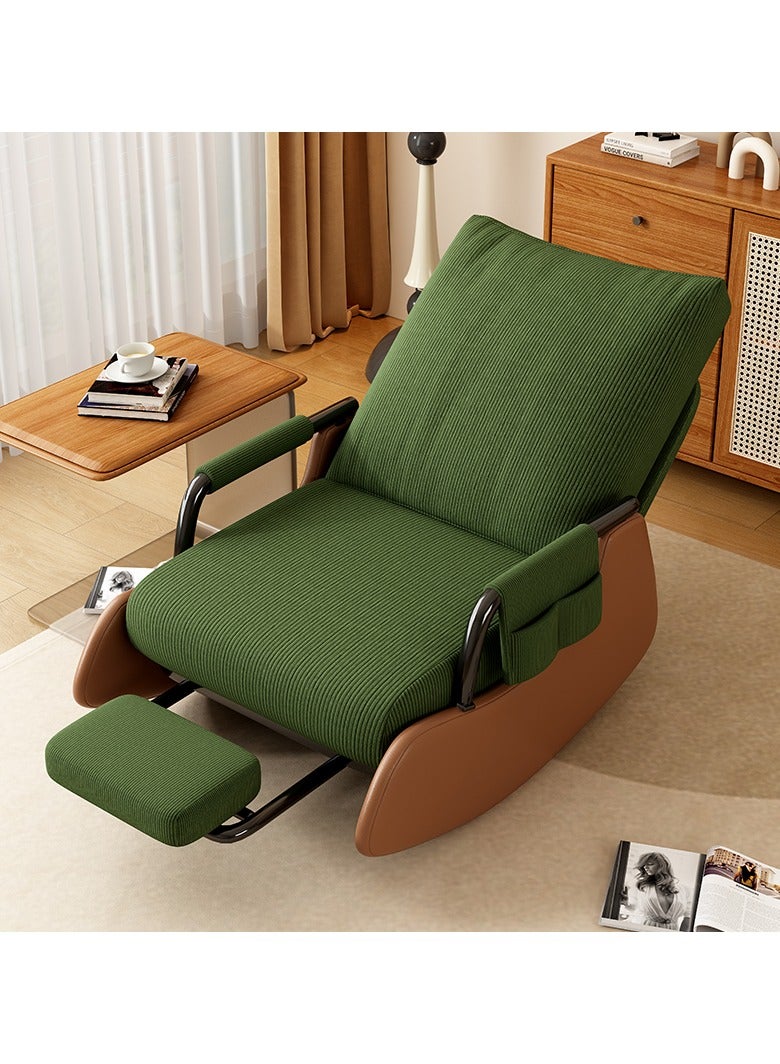 منزل منظم كرسي بذراعين مبطن قابل للتعديل على الطراز الأوروبي مع أرجل من الخشب الصلب، كرسي هزاز غير رسمي للمساحات الصغيرة لغرفة المعيشة وغرفة النوم والمكاتب - Image 1