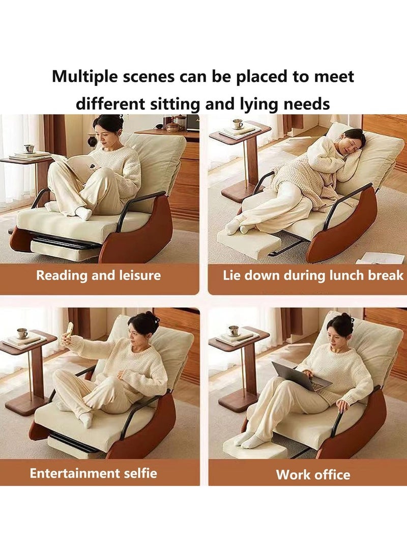 منزل منظم كرسي بذراعين مبطن قابل للتعديل على الطراز الأوروبي مع أرجل من الخشب الصلب، كرسي هزاز غير رسمي للمساحات الصغيرة لغرفة المعيشة وغرفة النوم والمكاتب - Image 5