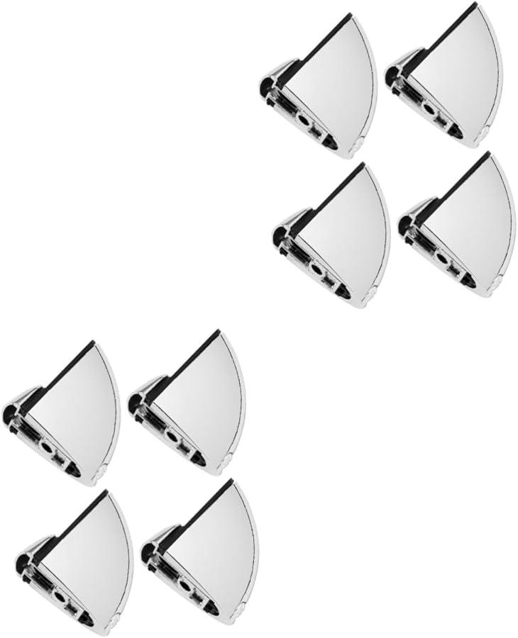 Tehaux 2pcs Glass Clamp Brackets Silver Finish Secure Shelf Support Home Office - Image 1