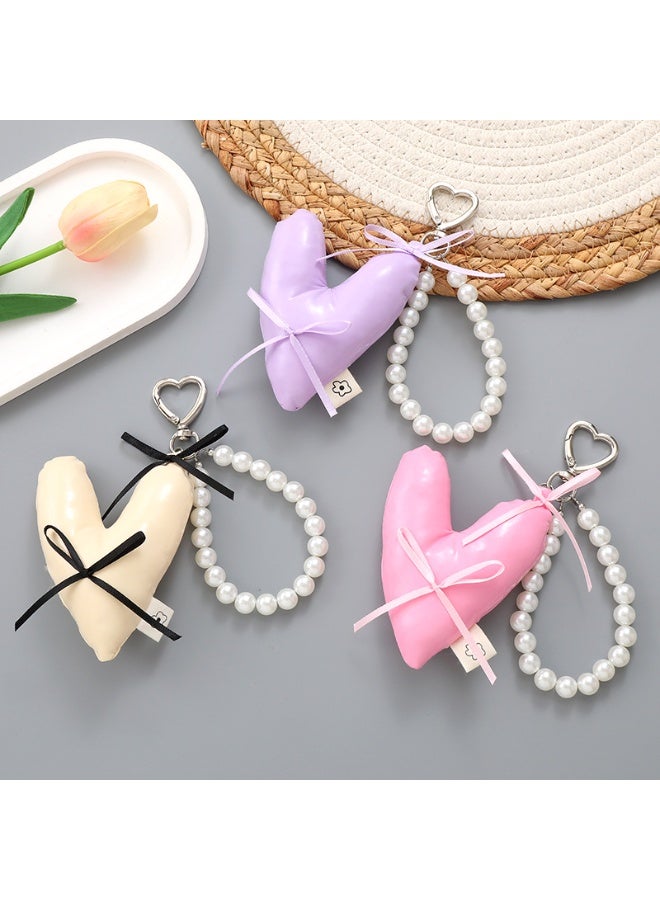 NIBEMINENT Phone Charm/ Chain Strap for Women Girls, Leather Love Bow Cell Phone Case Lanyard Wrist Strap,K4759/Pink - Image 2