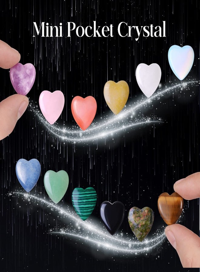 QYDCX 12 PCS Natural Heart Crystals Shaped Healing Stones Crystal Palm 0.8 inch Natural Stones Polished Love Gemstones Pocket Set Bulk Balancing Meditation Mother's Day - Image 4